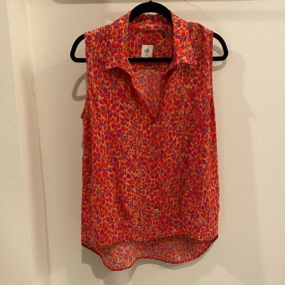 CAbi Tops - CAbi Red and Orange Sleeveless Blouse